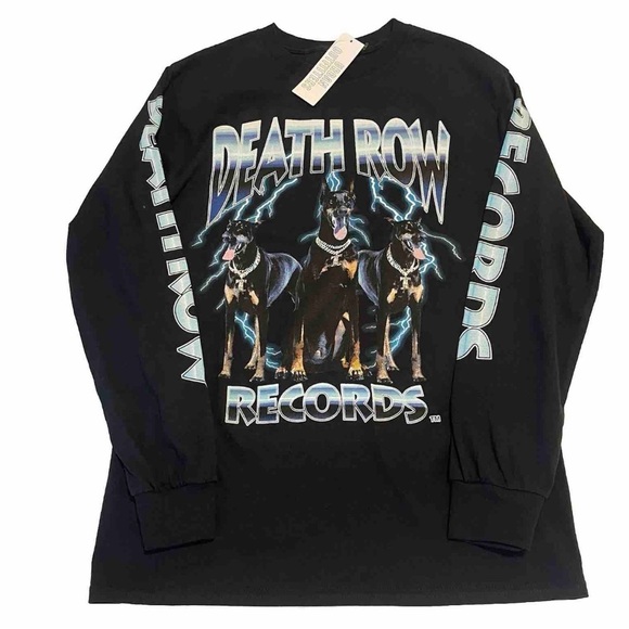 Death Row Records Tee Long Sleeve Shirt Doberman Medium NWT Official Merchandise - Picture 1 of 17